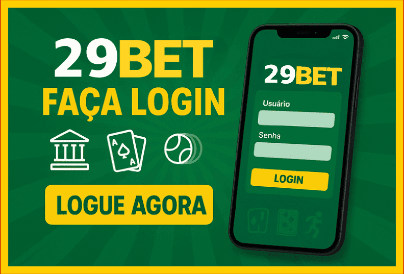 Imagem destacando login seguro na 29BET para novos usuários